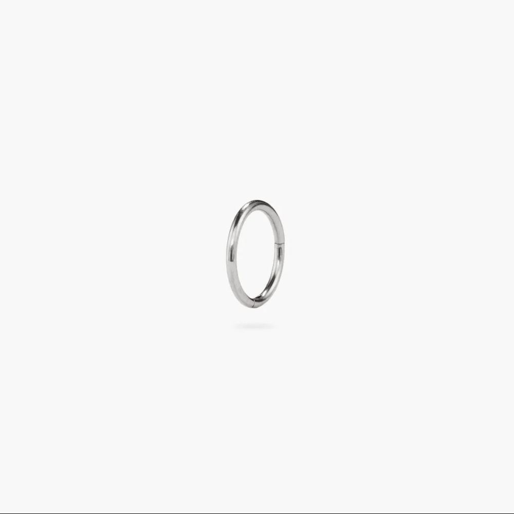 STUDS dainty titanium clicker huggie hoop earring 6mm hypoallergenic silver tone